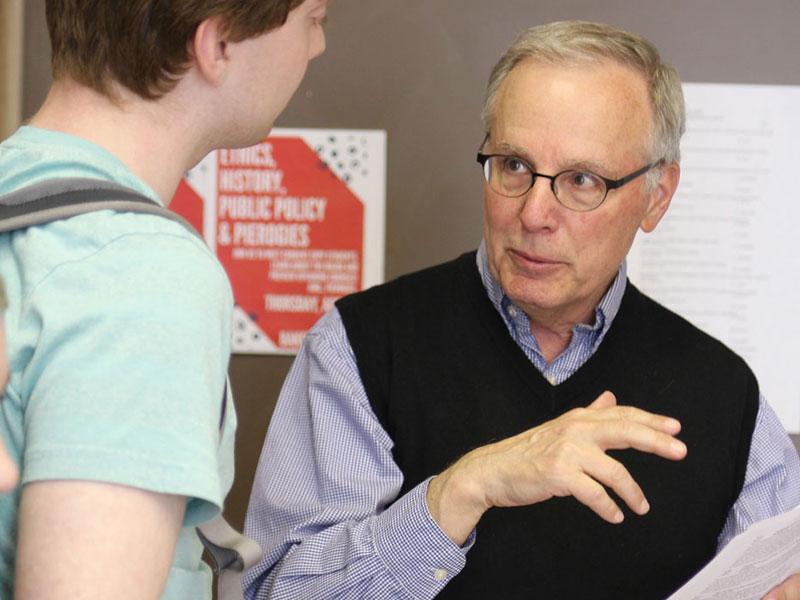 Photo of professor and student