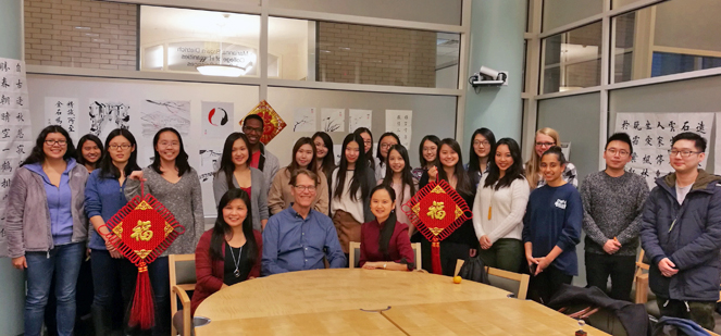 chinese calligraphy students and teachers