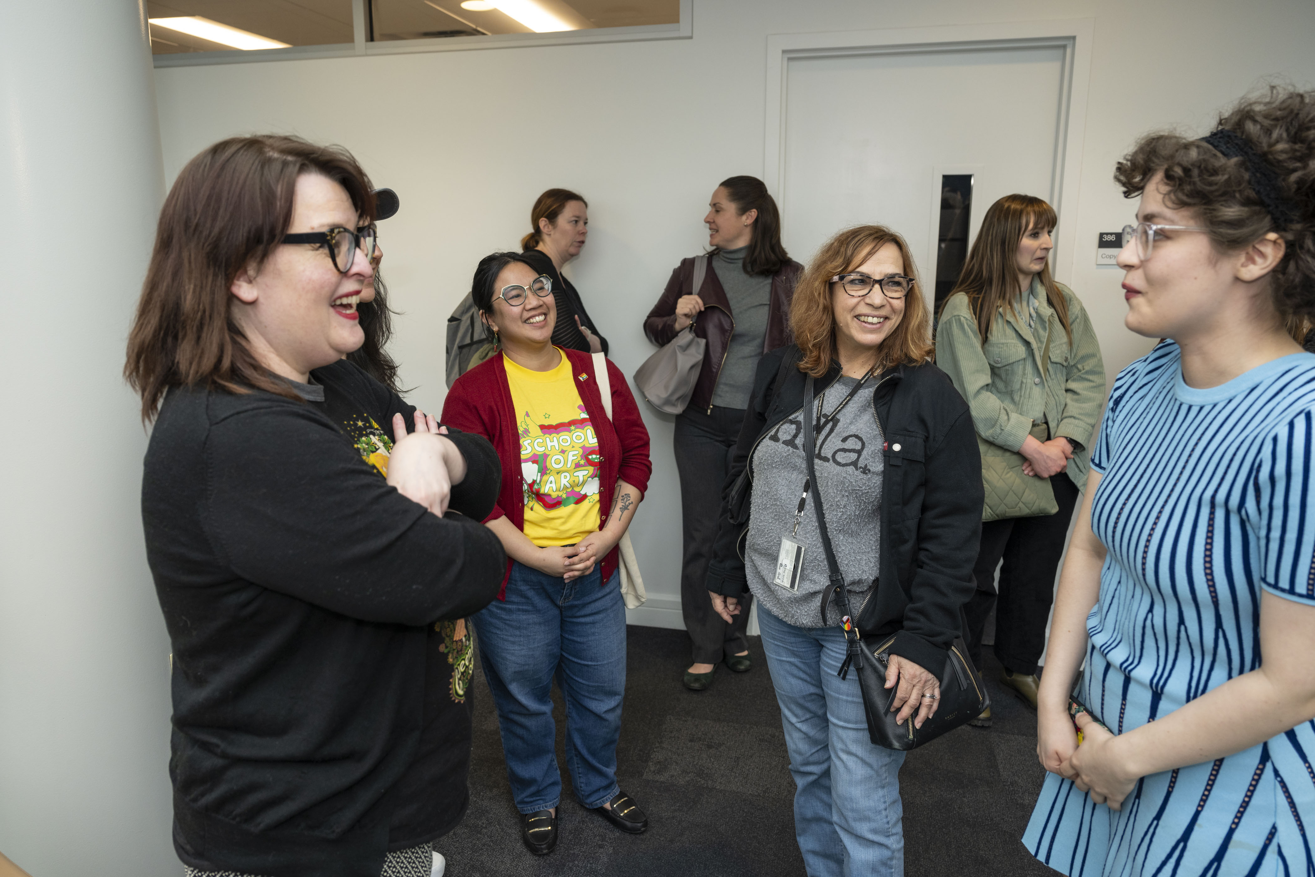 "A.B." Fominaya talking with attendees of the unveiling