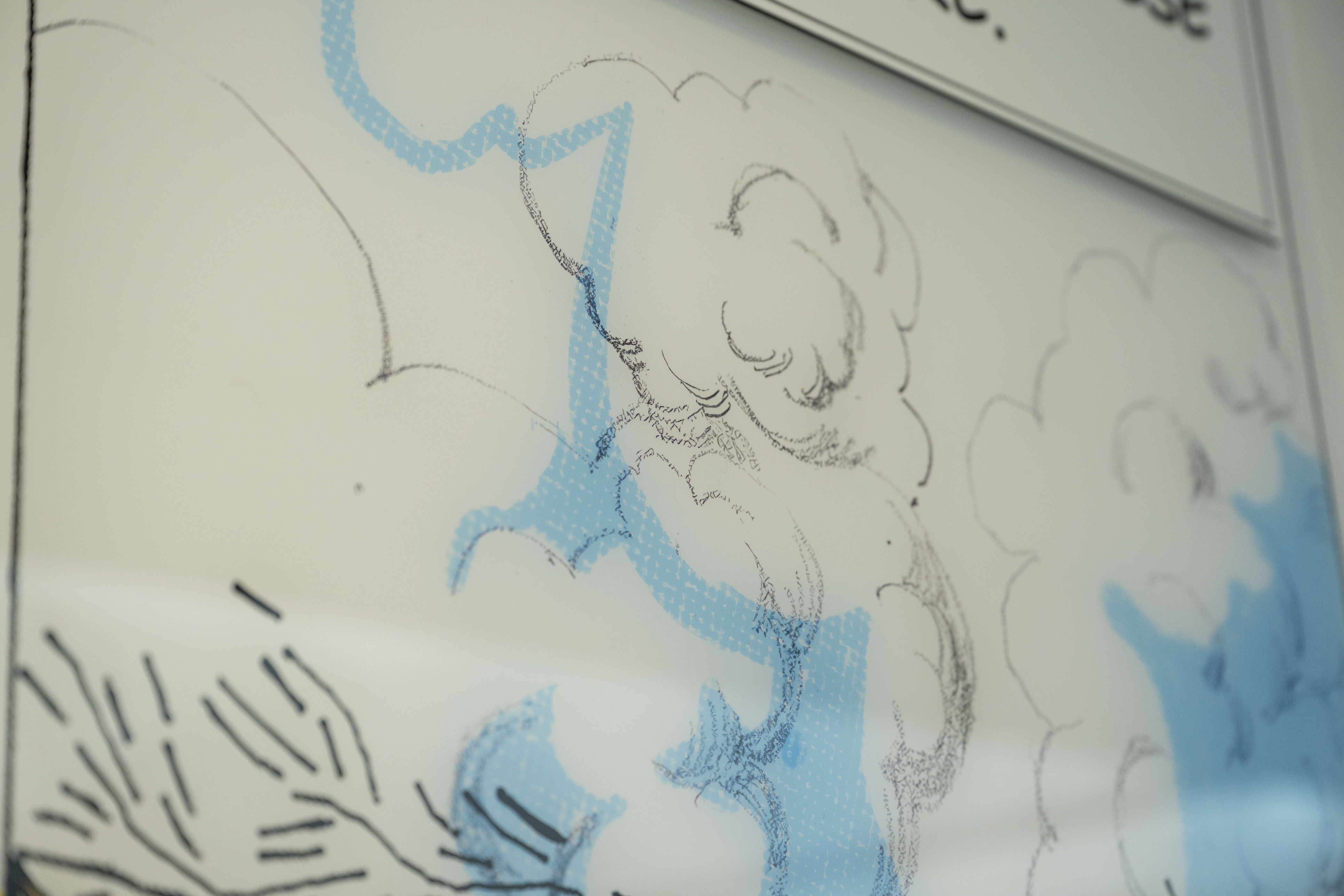 Close-up of "In the Footsteps of a Stranger"