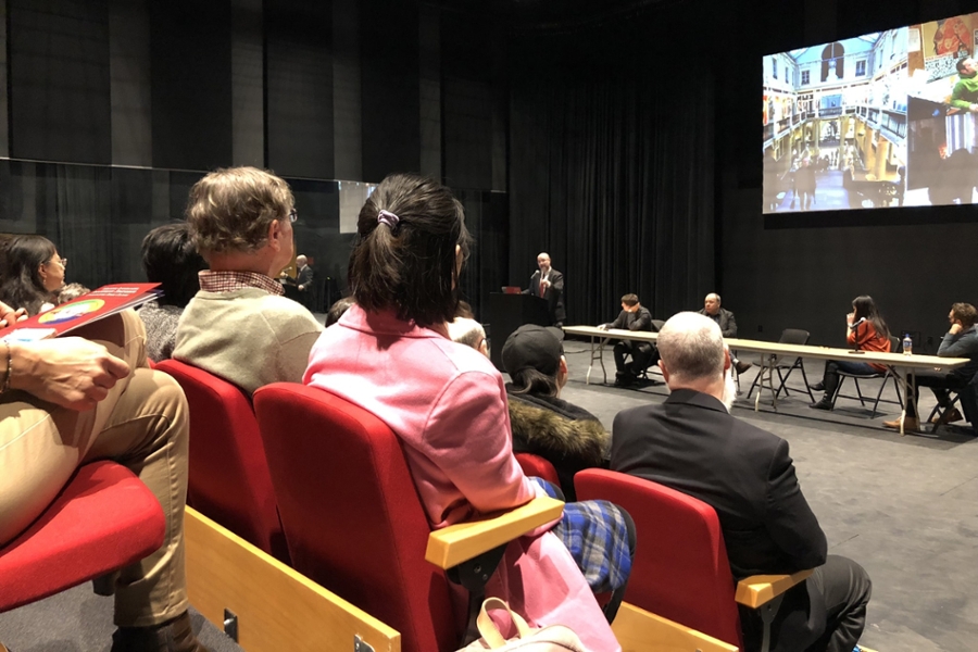 Attendees listen to the panel presentations during the Modern Languages Anniversary Symposium.