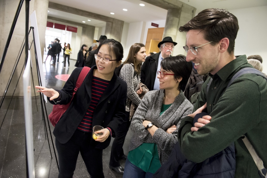 CMU Modern Languages' students during a poster session.