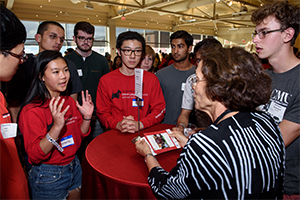 professor with students at heinz history center