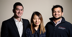 Chris Lewis, Clara Kim and Akash Kejriwal present their app Mark and Park.