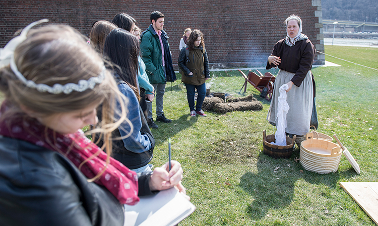 students learning at the museum