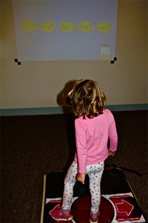 Children playing with the Children's School's ExerGame