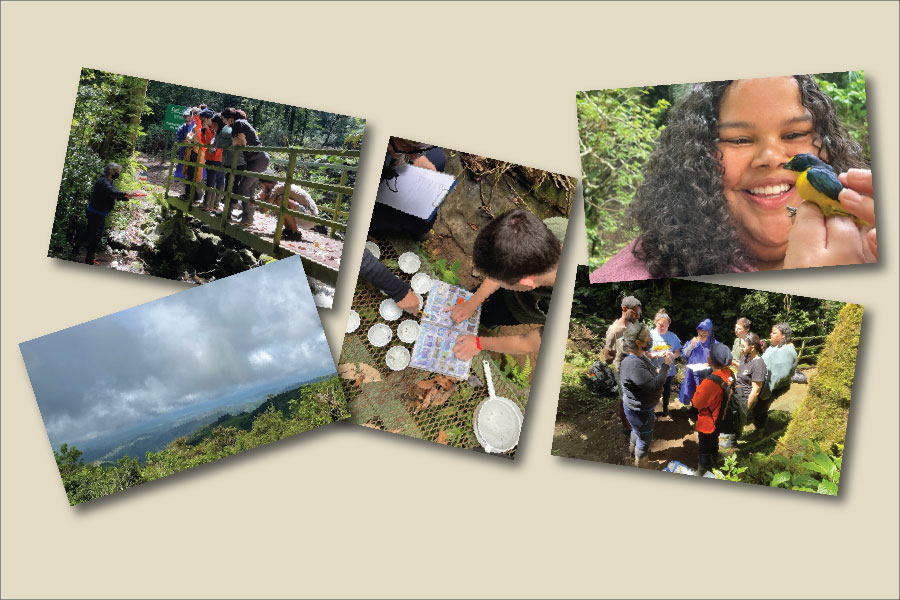 A collage of photos of students in Costa Rica.