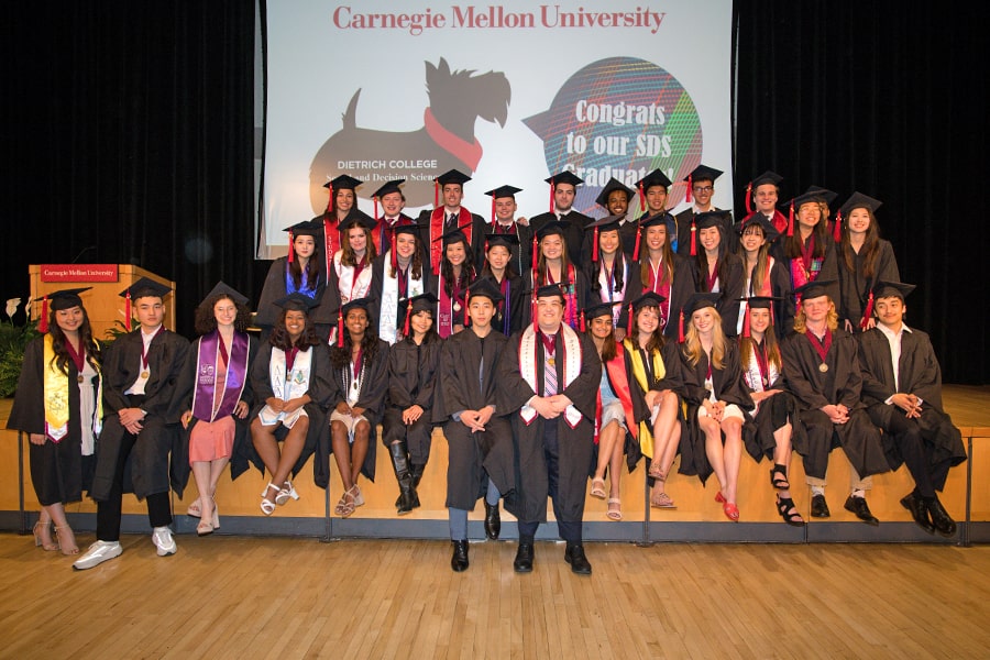 Graduates from CMU's Department of Social and Decision Sciences at the May 12 diploma ceremony.
