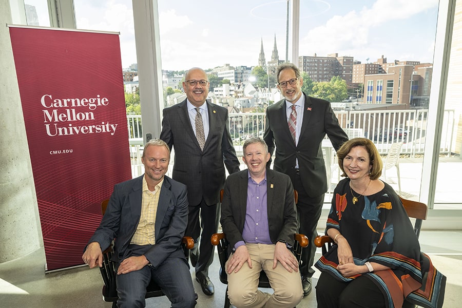 From left to right: David Cresswell, Farnam Jahanian, Kevin Zollman, Richard Scheines and Anne Lambright