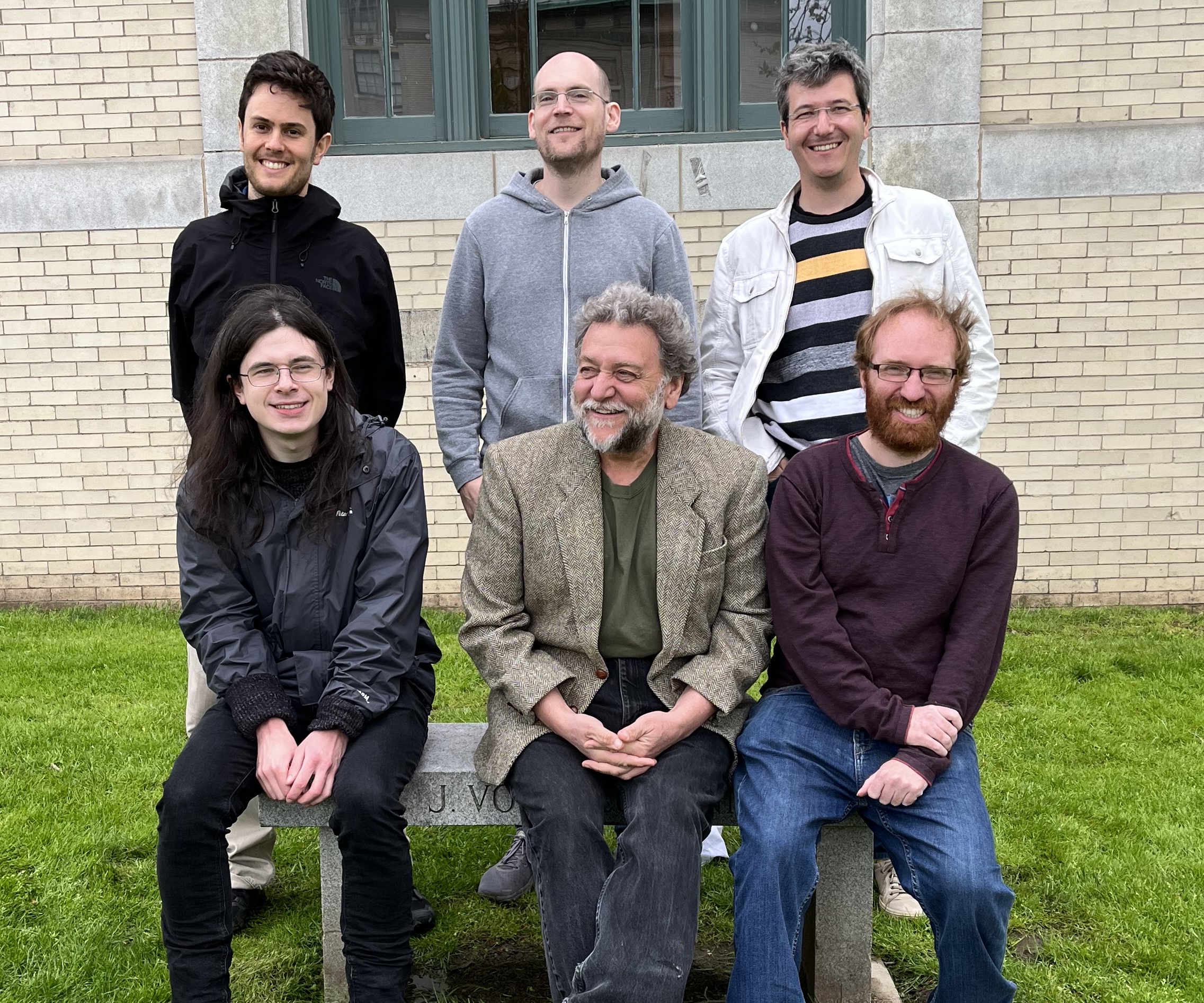 (clockwise from top left: Fernando Larrain Langlois, Jonas Frey, Mathieu Anel, Andrew Swan, Steve Awodey, Owen Milner)