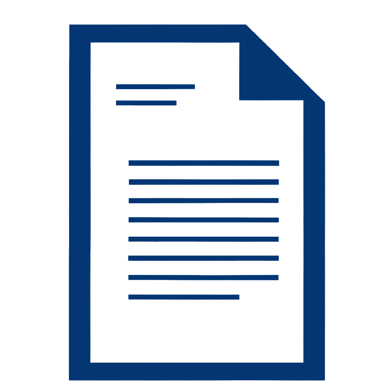 an icon of a paper with writing on it
