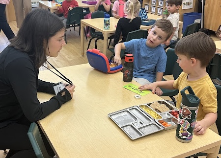 Students playing the Faniliar game