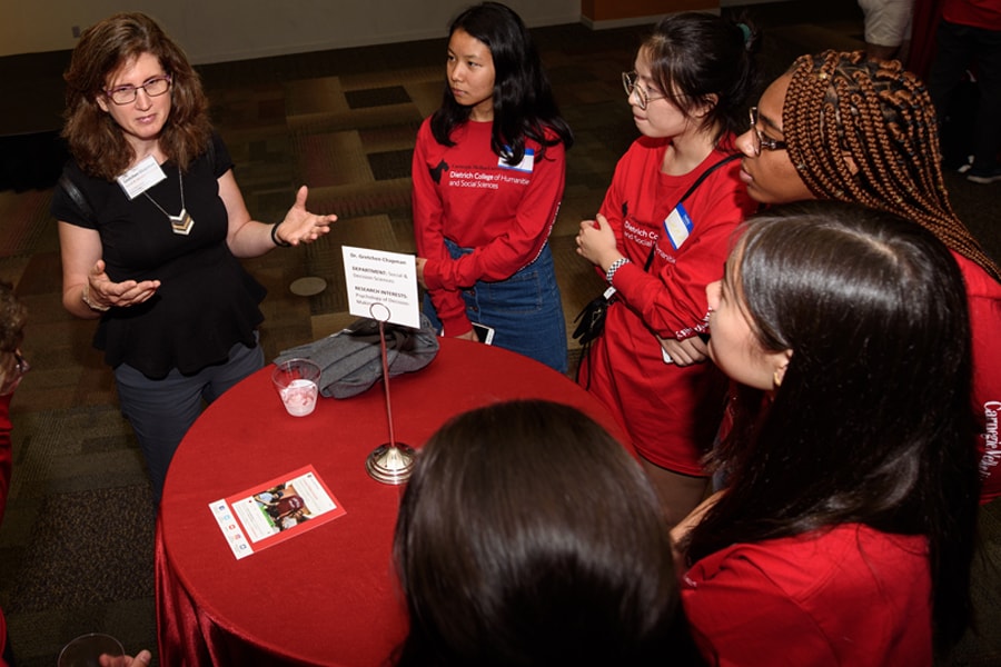 Professor Chapman with undergraduates