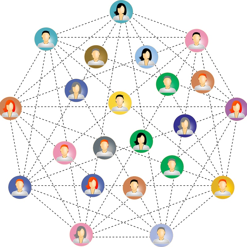 a web connecting individuals