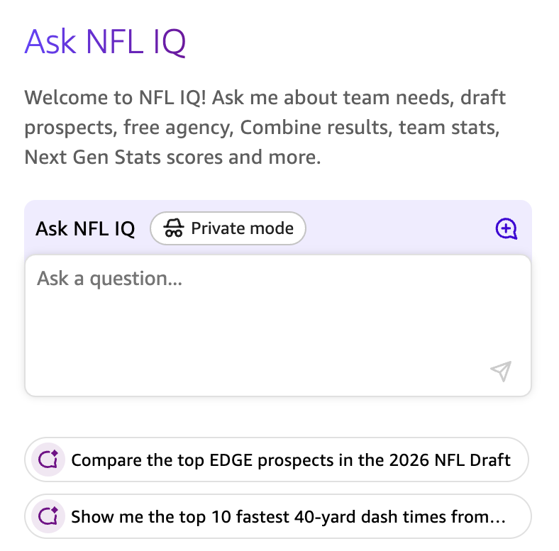 a sample of an NFL IQ chat