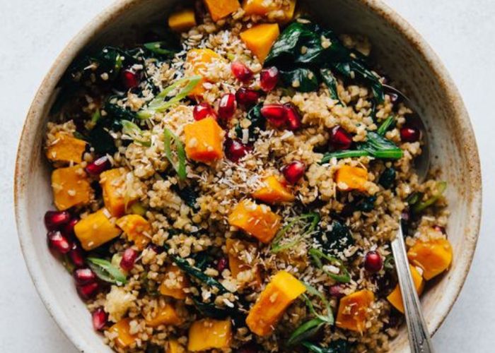 Seasonal grain and veggie bowls