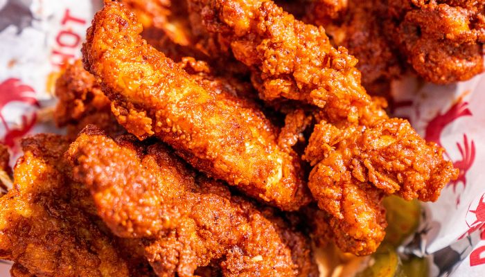 Plate of crispy chicken tenders