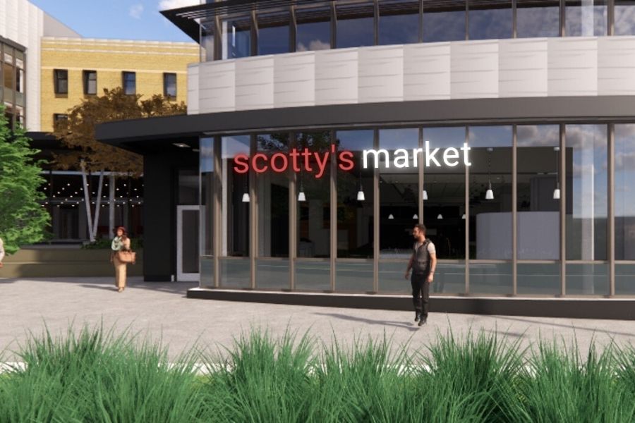 scottys market rendering from outside 