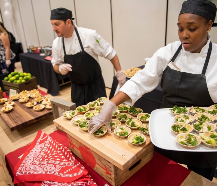 Salads and sandwich sampling