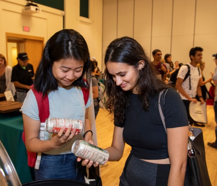 students choosing beverages