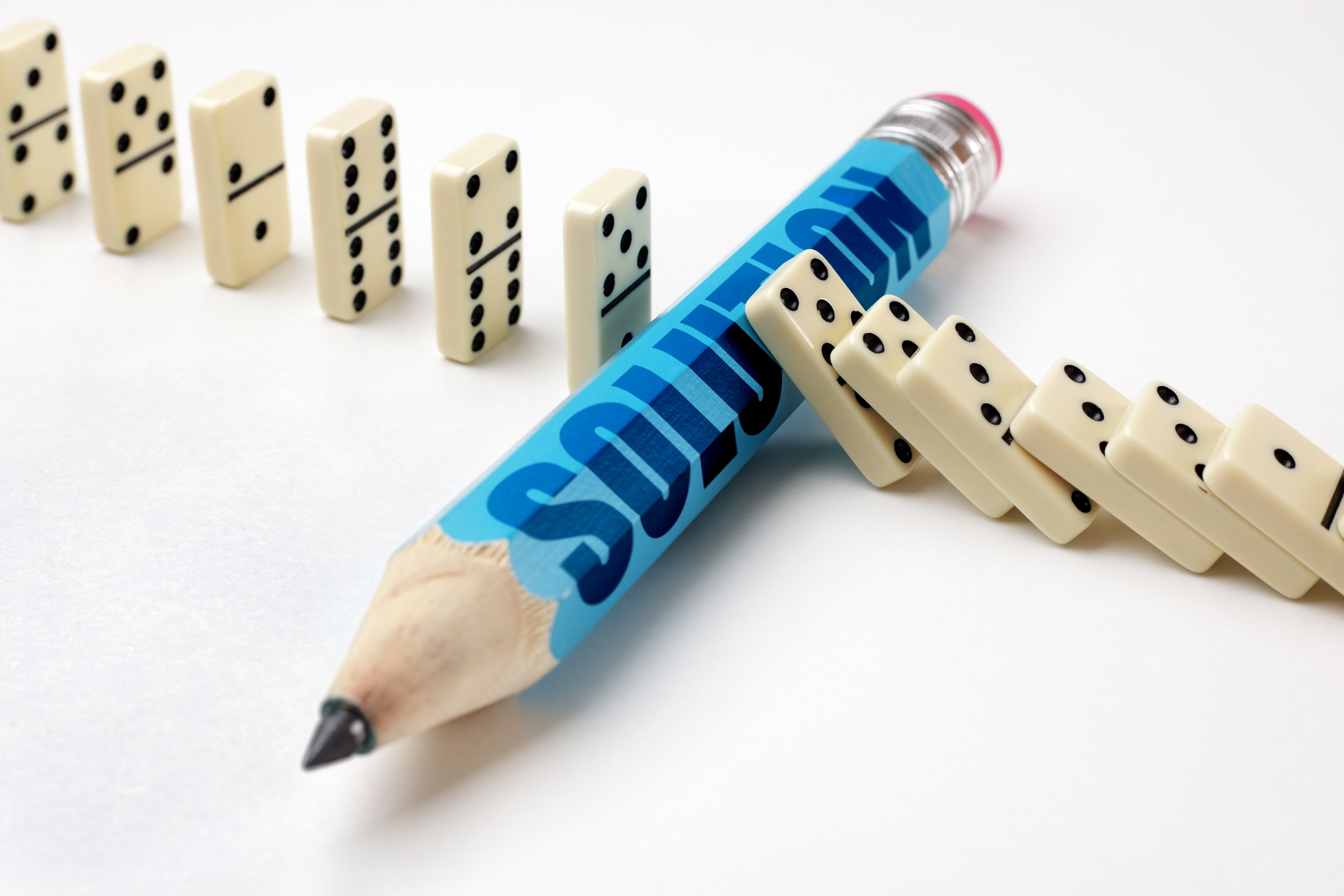 picture of pencil and dominos