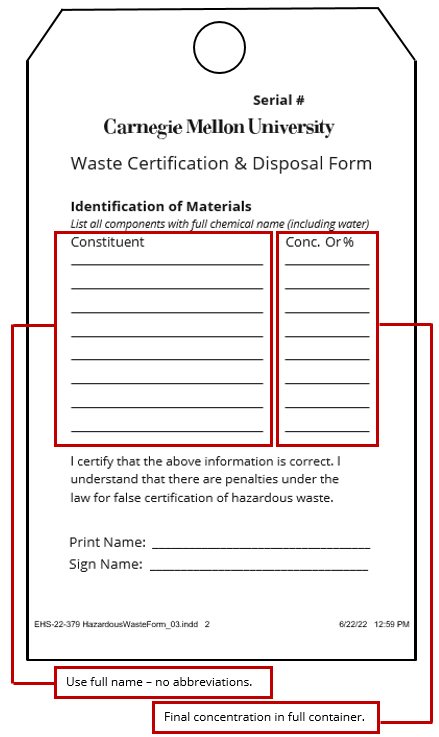 Hazardous Waste Tag Back