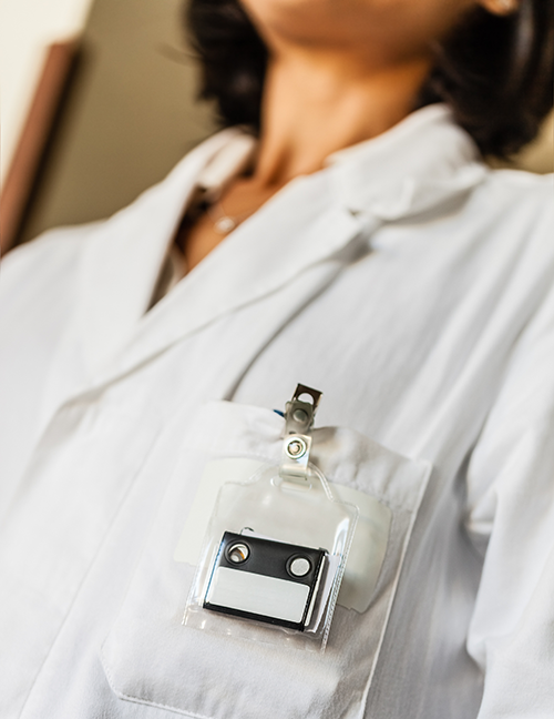 white coat nametag