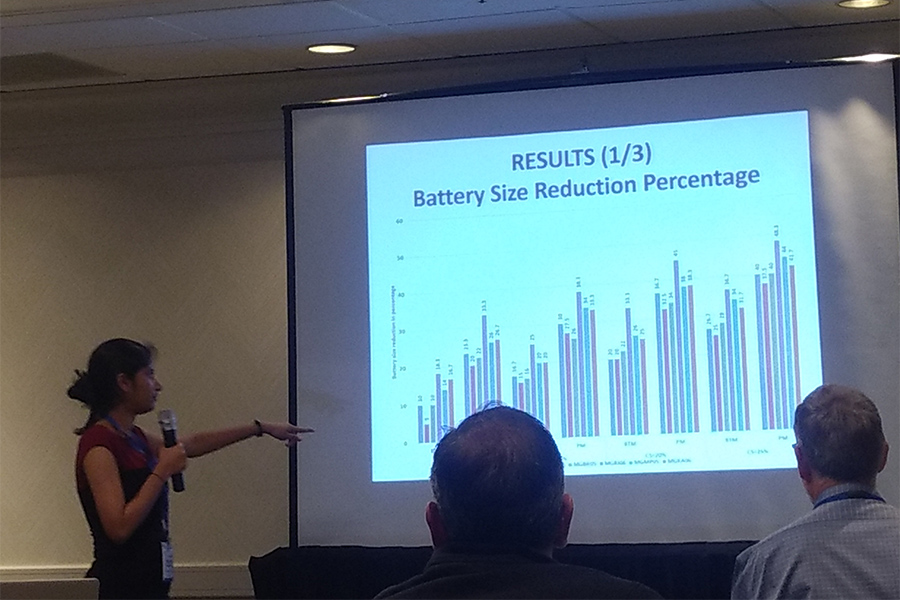 Meghana Kavakuntala presents her research paper