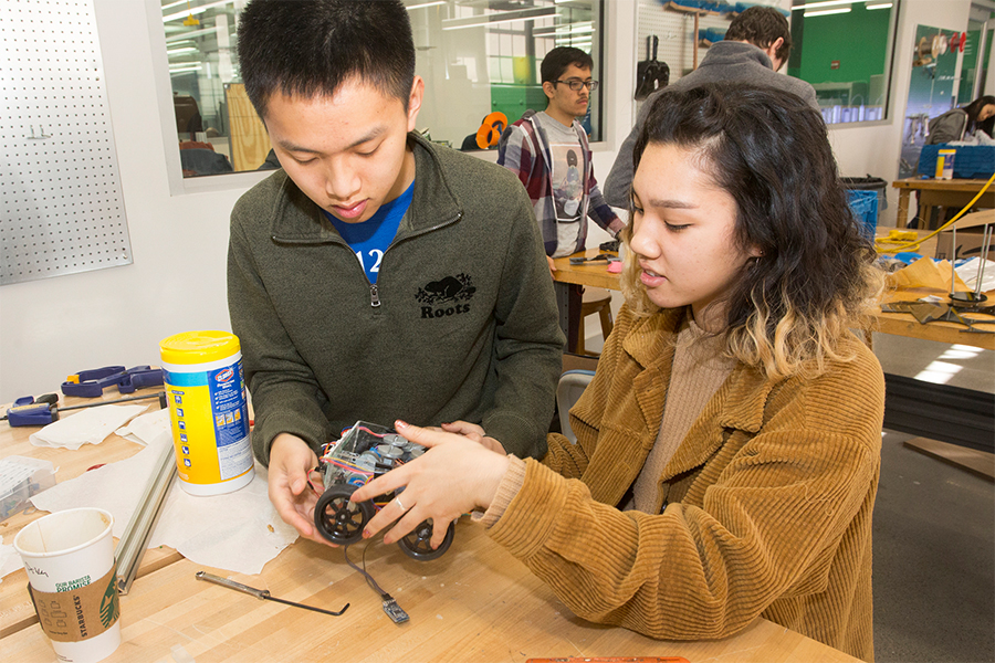 students work on their project for Build18.