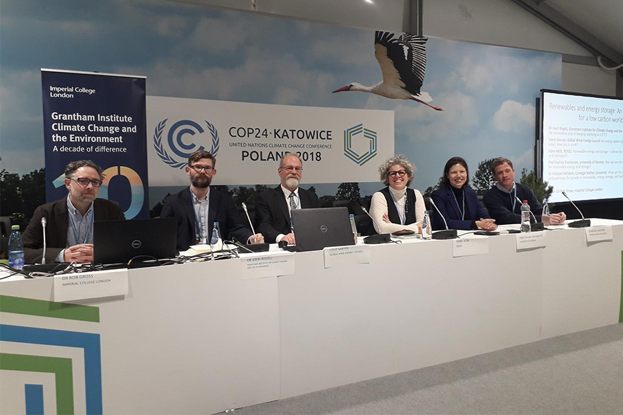 Engineering and Public Policy Postdoctoral Research Associate Michael Whiston presented his research on energy storage at a panel with energy experts at the 24th Conference of the Parties to the United Nations Framework Convention on Climate Change (COP24).