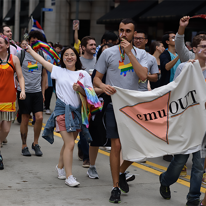 cmuOUT Identity Network marching in the Pride March 2018