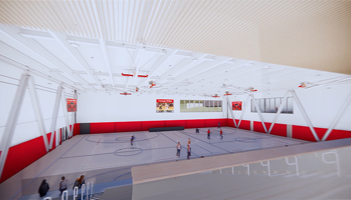 rendering of athletics court