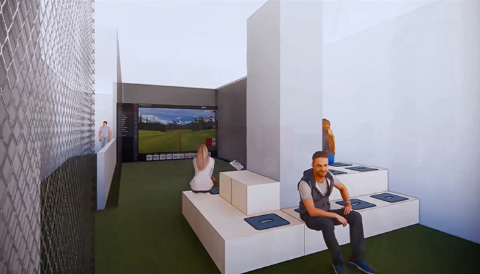 rendering of golf simulator