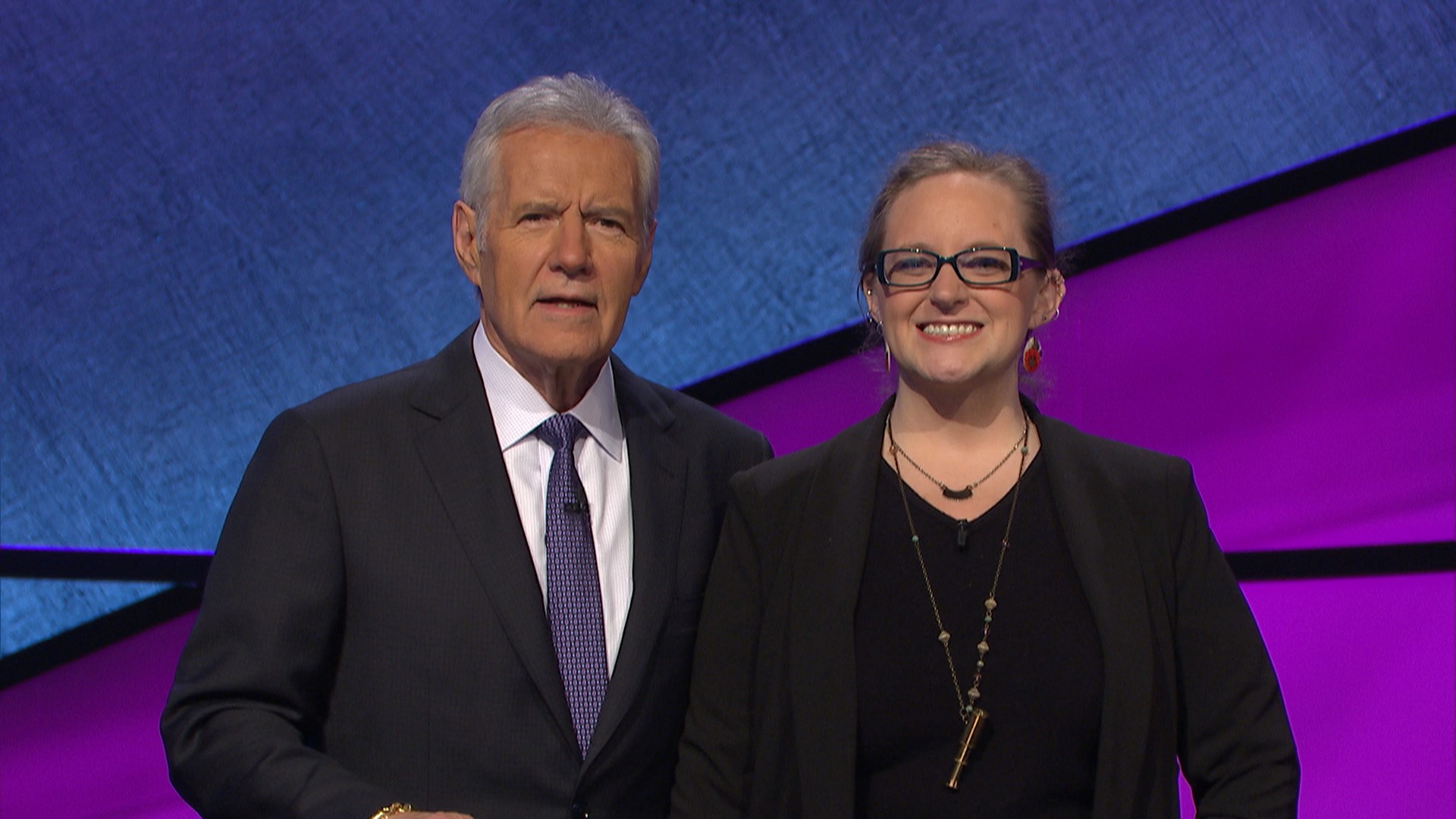 Lindsey Shultz with Alex Trebek