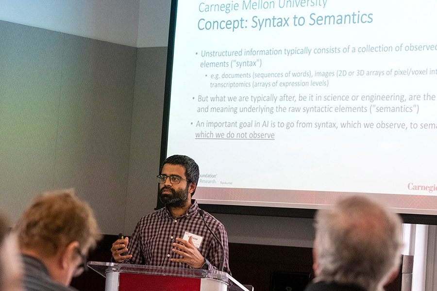 Carnegie Mellon University Associate Professor Pradeep Ravikumar presents at the Mark Foundation Workshop.