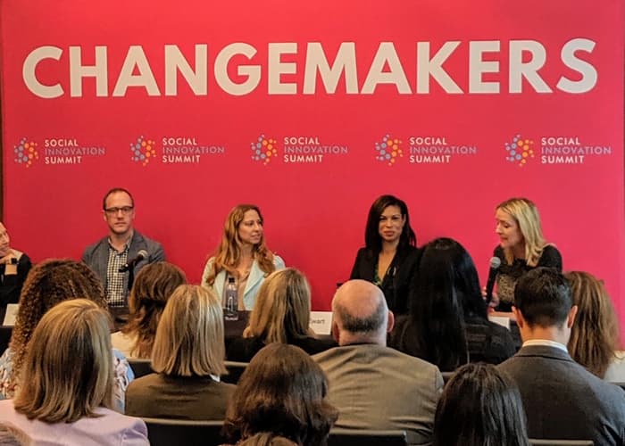 Breanna participating in a Changemaker panel discussion