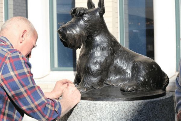 Scott sculpture on campus