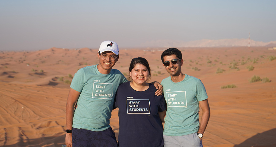 CMU-Q alumni Sabih Bin Wasi, Rukhsar Khan and Musab Popatia