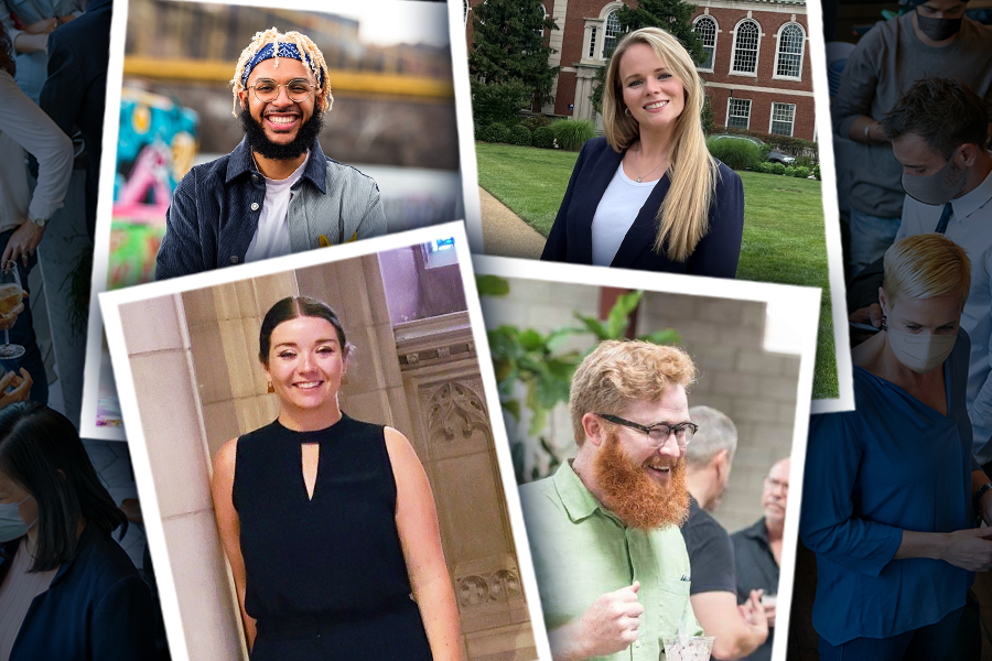 headshots of four alumni