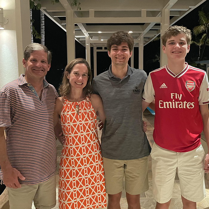 Photo of Geoffrey and Jill Raker, pictured with their sons, Kyle and Kieran