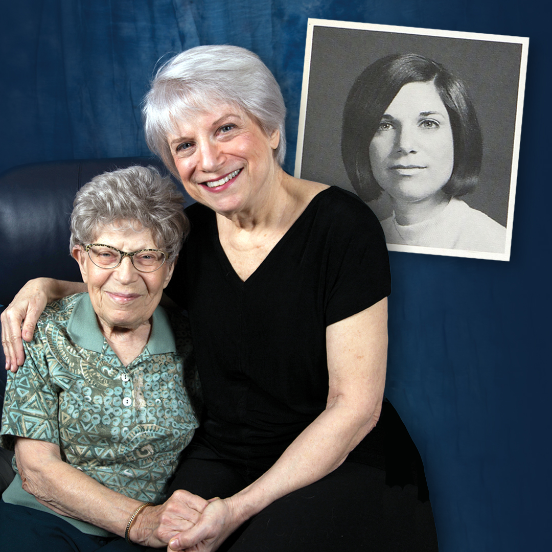 Alumnae Rosalyn Richman (MM 1968) and her mother Selma Ryave (MM 1969)