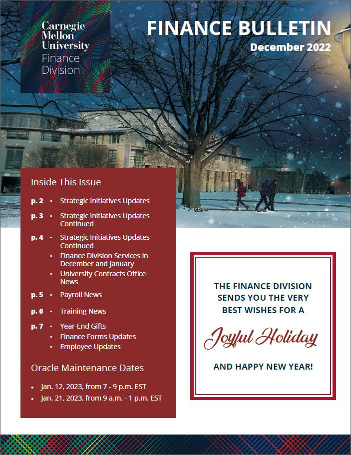 Finance Bulletin cover