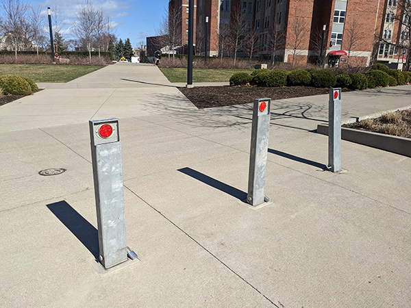 bollard gate posts on campus