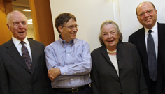 Henry L. Hillman, Bill Gates, Elsie Hillman and President Jared Cohon