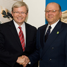 Prime Minister Kevin Rudd and President Jared Cohon