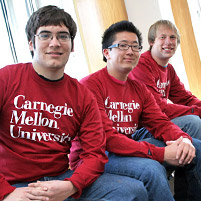 Connor, Will and Erik (l to r) prepare to take on Watson