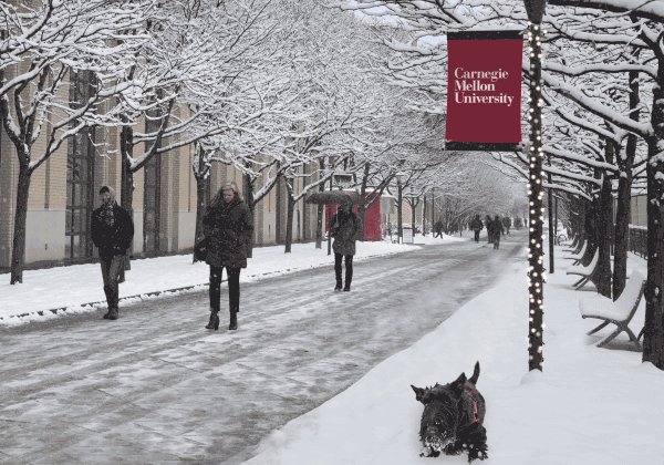 winter campus scene