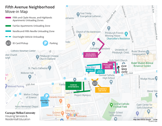 Fifth Avenue Neighborhood Upperclass Move-In Map