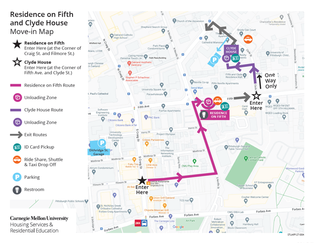 Fifth Clyde House First-Year Move-In Map