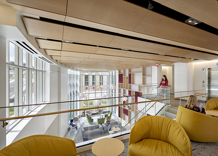 forbes and beeler second floor lounge and cubby wall